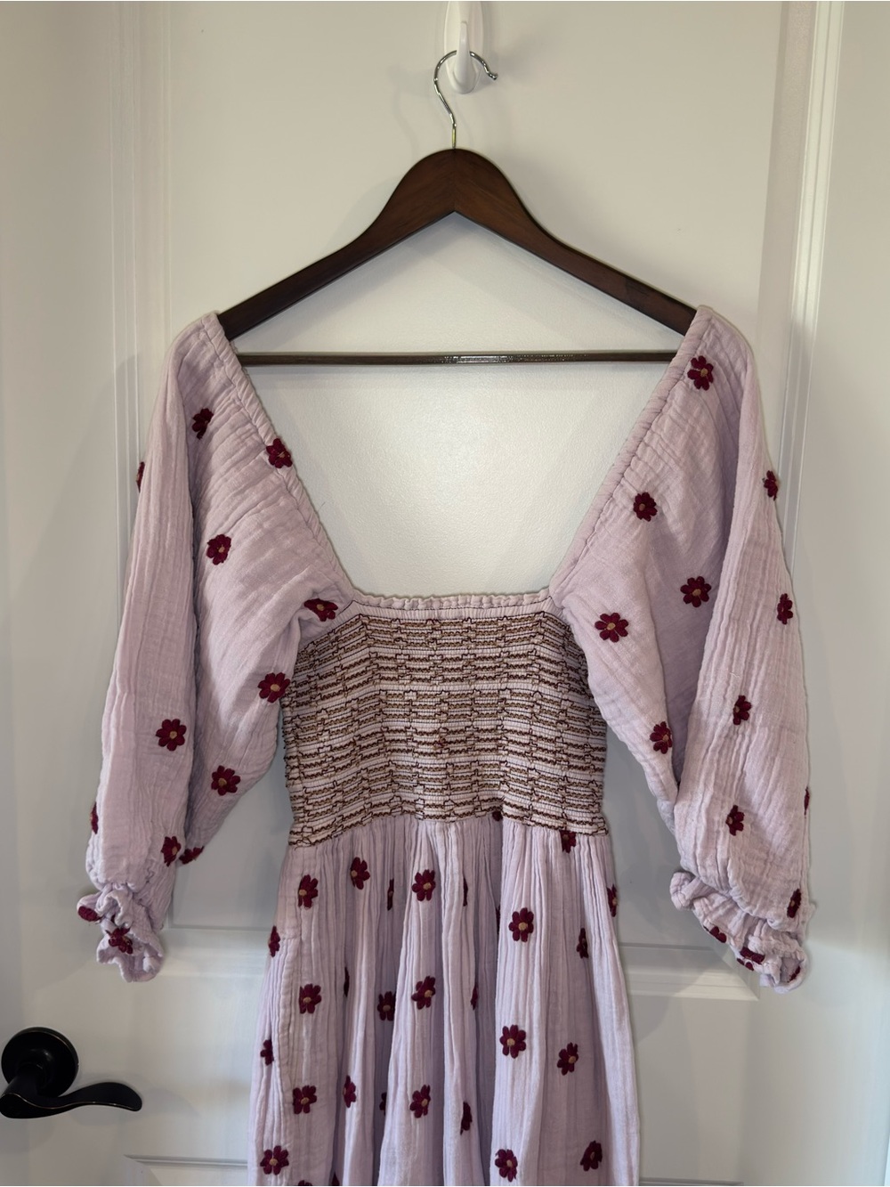 Free People Dahlia Embroidered Maxi Dress in Frost Lavender - Picture 9 of 11